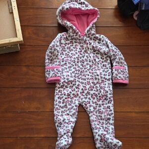 Pink Leopard Print Kids One Piece